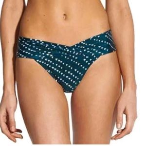 NWT $92 VIX by Paula Hermanny Hipster Ventana Ocean Beta Full Green Bikini LARGE